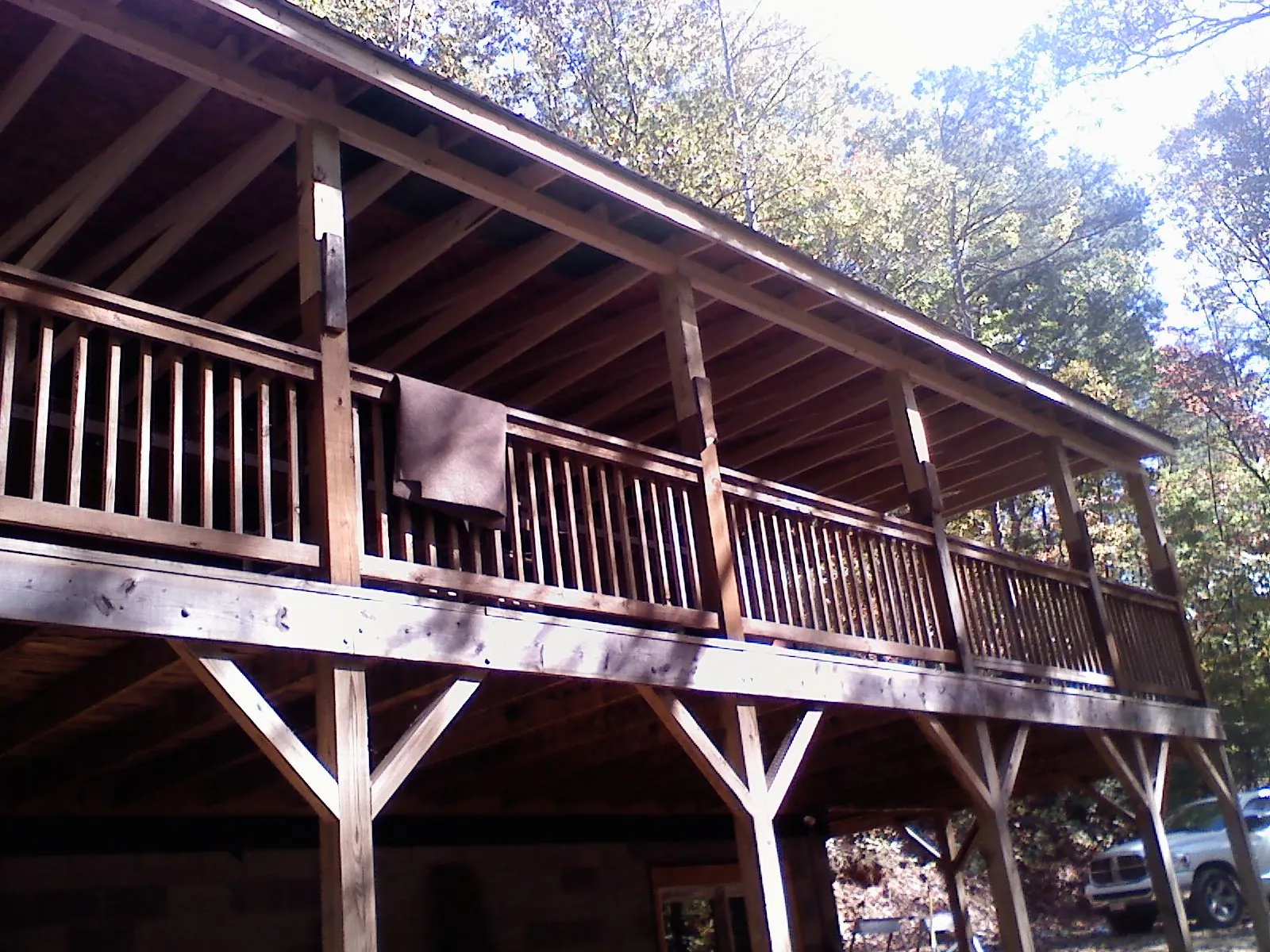 Timber framing under a new elevated porch and deck — Roof Leak Repair in Maidens by Roofing Brothers